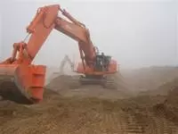 Orange Backhoe