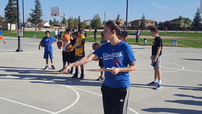 Youth Basketball players at skills assessments